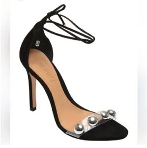 SCHULTZ RAMON wrap around Tie Pvc Heels With Silver Embellished Metal Dots Size